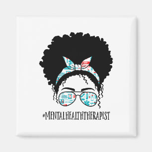 Gesundheitstherapeut Black Afro Messy Bun African  Magnet