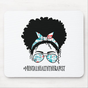 Gesundheitstherapeut Black Afro Messy Bun African  Mousepad
