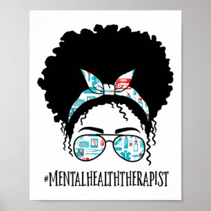 Gesundheitstherapeut Black Afro Messy Bun African Poster