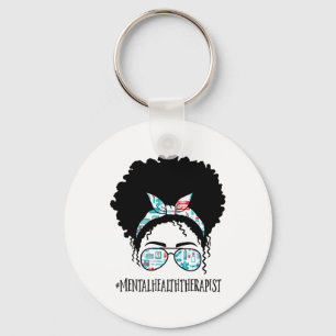 Gesundheitstherapeut Black Afro Messy Bun African Schlüsselanhänger