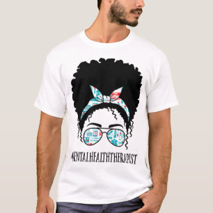 Gesundheitstherapeut Black Afro Messy Bun African T-Shirt