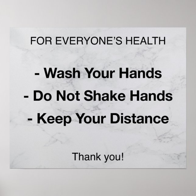 Gesundheitsvorschriften | Prävention von Krankheit Poster (Vorne)