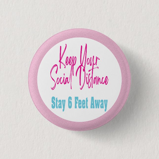 Gesundheitswarnung für Coronavirus Rosa Button (Vorderseite)