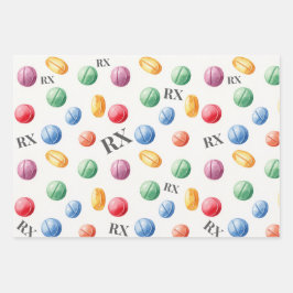 Gesundheitswesen und Pharmazie - Farbige RX Geschenkpapier Set