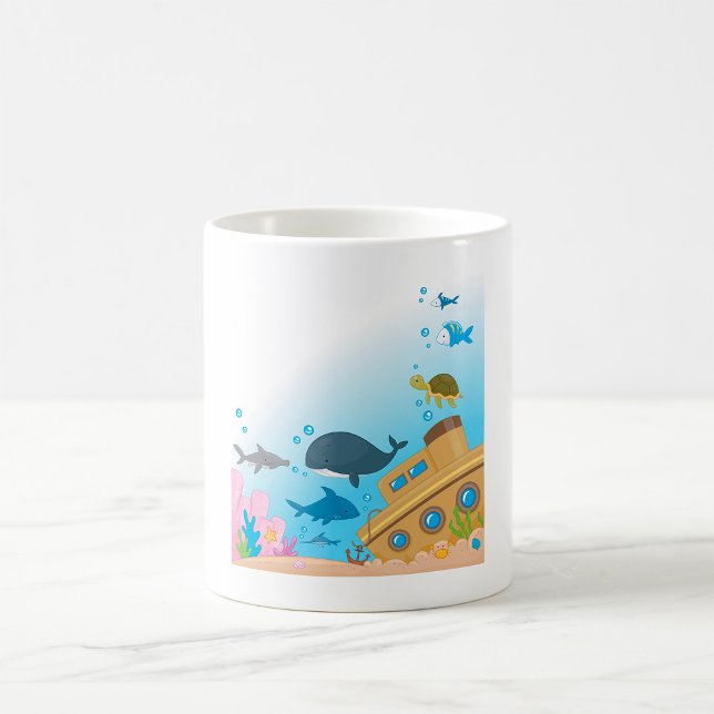 Gesunkene Schiffe und Fische Kaffeetasse (Von Creator hochgeladen)