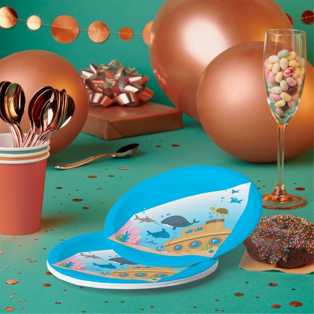 Gesunkene Schiffe und Fische Pappteller (Von Creator hochgeladen)