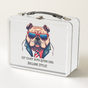 Get Crazy mit Retro Cool - Bulldog Style! Metall Brotdose