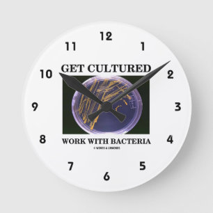Get Cultured Work With Bacteria (Agar Plate) Runde Wanduhr
