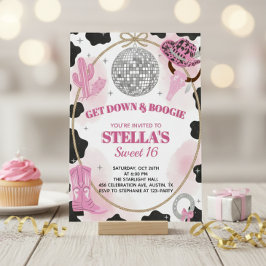 Get Down & Boogie Disco Cowgirl Sweet 16 Birthday Einladung