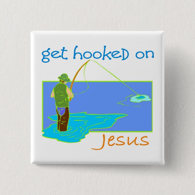 Get hakte auf Jesus-Fischer Button (Vorderseite)