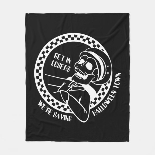 Get In Losers Lazy Halloween Costume Fun Skeleton  Fleecedecke (Vorderseite)