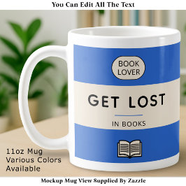 Get Lost in Books Vintage Paperback Cover Blue Kaffeetasse