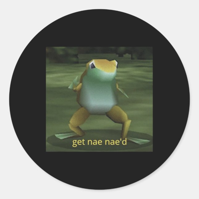 Get Nae'd Dancing Frog Meme Runder Aufkleber (Vorderseite)
