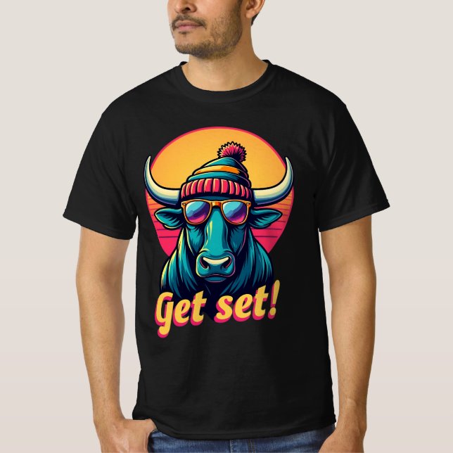 Get Set Bull - Motivierend Bull T - Shirt (Vorderseite)