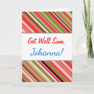 "Get Well bald" + Watermelon-Inspirierte Streifen Karte