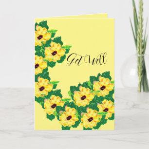 Get Well Card Black Mit Augen Susan Vine Blume Karte