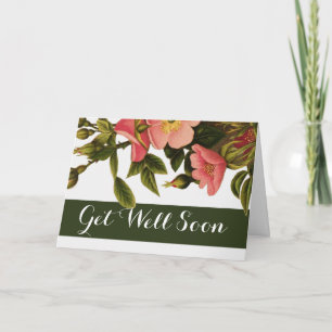 Get Well Card Custom Template Flower Rose Karte