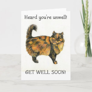Get Well Card - Tortoiseshell Cat Karte
