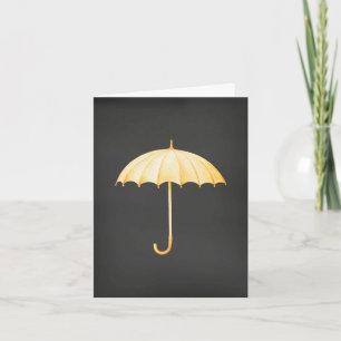 Get Well Card with a Yellow Umbrella on Black Karte