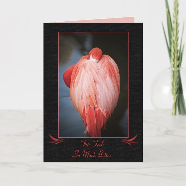 Get Well Flamingo Card Karte (Vorderseite)