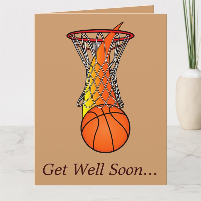 Get Well from Basketball Team Large Card Karte (Vorderseite)