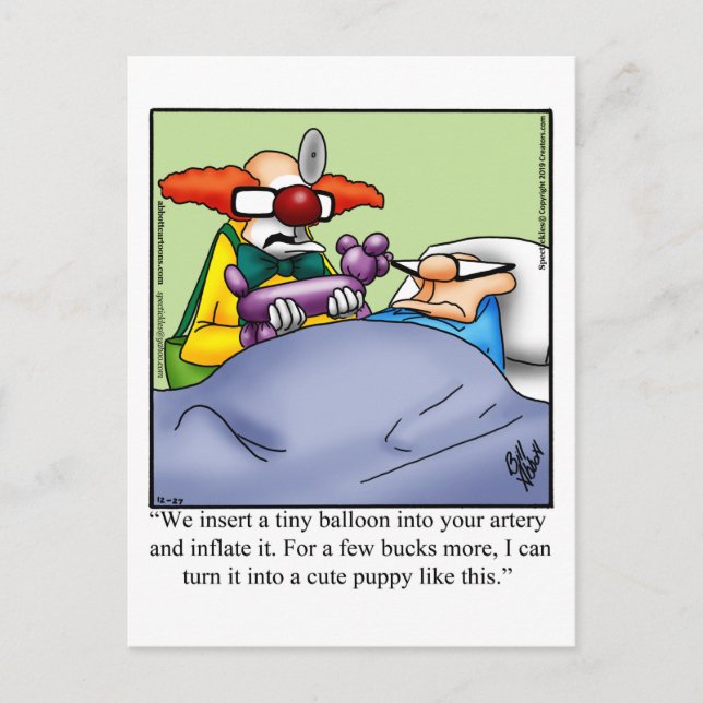 Get Well Humor Postcard Postkarte (Vorderseite)