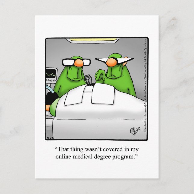 Get Well Humor Postcard Postkarte (Vorderseite)