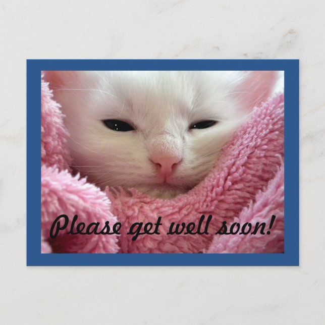 Get Well Kitten Postkarte (Vorderseite)