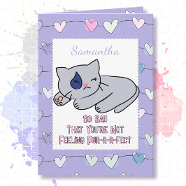  Get Well Sad Sweet Cat Cartoon for Child Karte