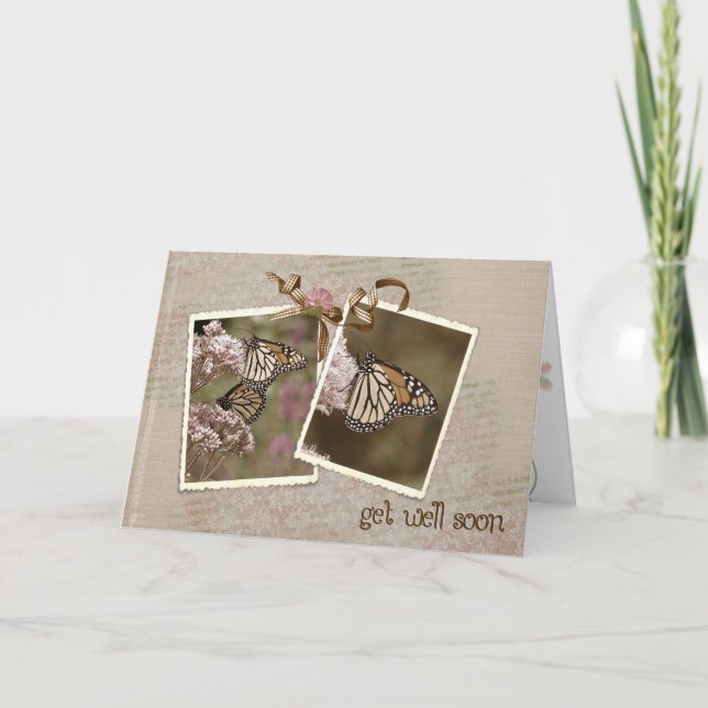 Get Well Soon Butterflies  Karte (Vorderseite)