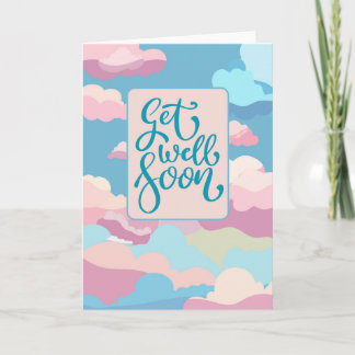 Get Well Soon - colorful clouds Karte