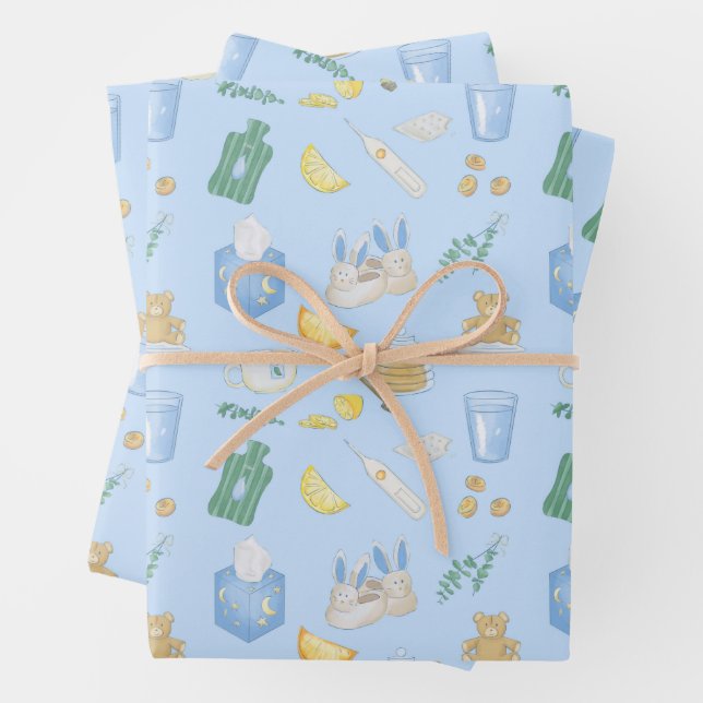 Get Well Soon Feel Better Sick Day Cold and Flu Geschenkpapier Set (Beispiel)