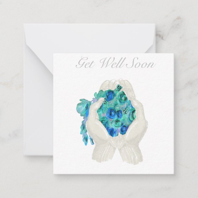 Get Well Soon Floral Bouquet Gift Card Mitteilungskarte (Vorderseite)