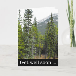 "Get well soon ..." + Forest and Mountain Scene Karte