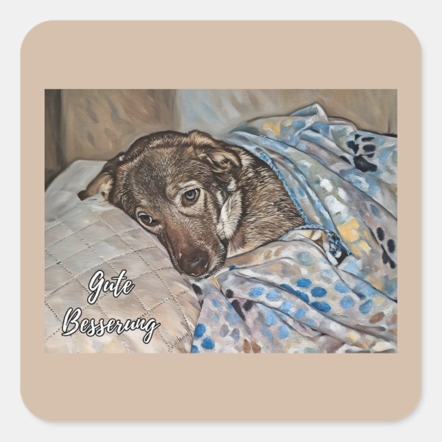 Get Well Soon in German Sticker (Vorderseite)