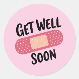 Get Well Soon Runder Aufkleber