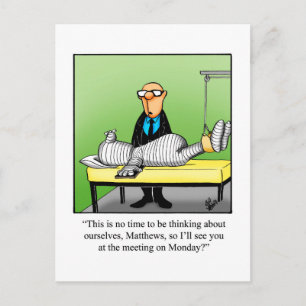 Get Well Spaß Postcard "Monday Meeting" Postkarte