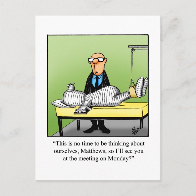 Get Well Spaß Postcard "Monday Meeting" Postkarte (Vorderseite)