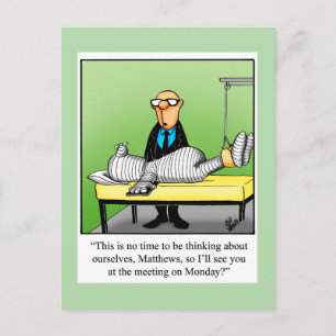 Get Well Spaß Postcard "Monday Meeting" Postkarte