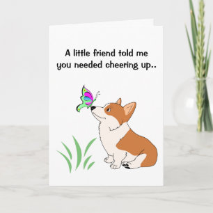 Get Well Welsh Corgi Greeting Card Karte