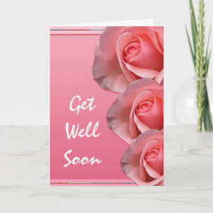 Get Well Wishes Pink Roses Card Karte