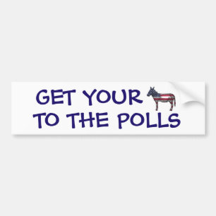 Get Your A$ to the Polls Funny Political Humor Autoaufkleber