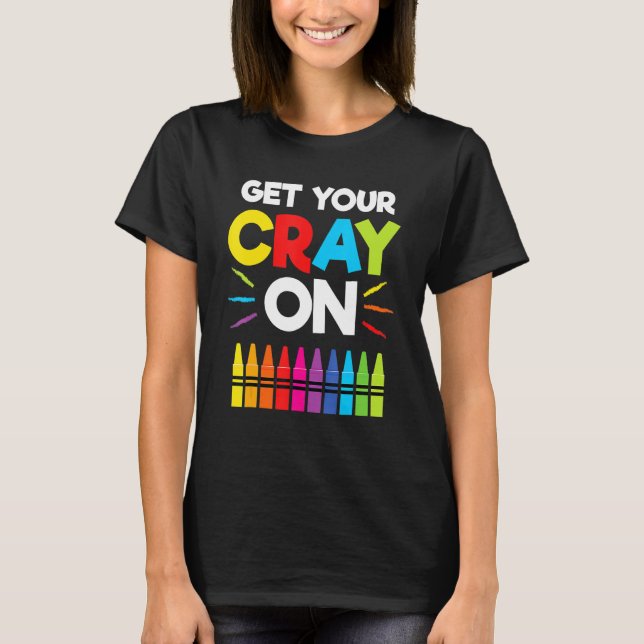 Get Your Crayon Boys Girls Kids 100th Day Of Schoo T-Shirt (Vorderseite)