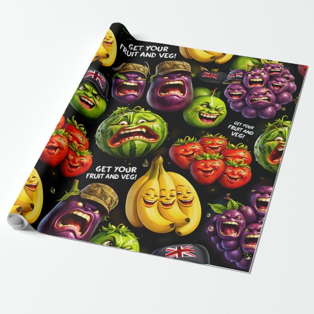 Get your fruit and veg premium wrapping paper make geschenkpapier (Ungerollt)