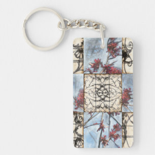 Getäfelte abstrakte Scrollwork Malerei Schlüsselanhänger