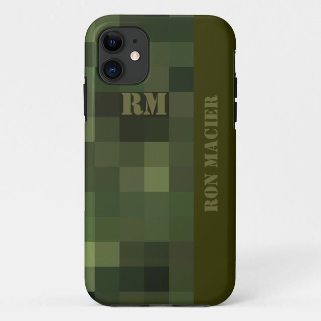 getarntes kariertes Grün Case-Mate iPhone Hülle (Rückseite)