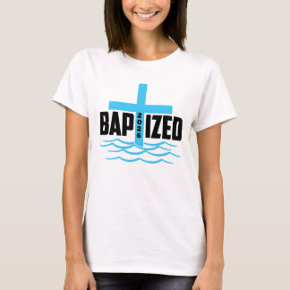 Getauft 2026 Christliches Kreuz & Wasser-Taufe T-Shirt