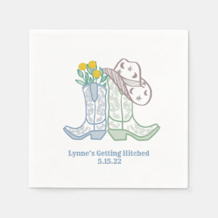 Getched Hitched Bachelorette Rodeo Cowgirl Serviette