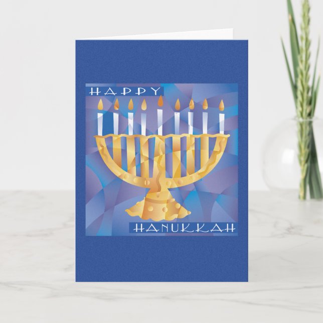 Geteilte Menorah Feiertagskarte (Vorderseite)