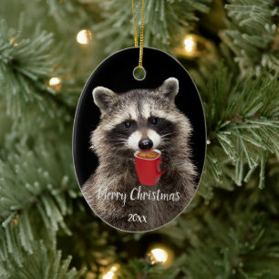 Geteilter Kaffee Raccoon Drink Kaffee Keramik Ornament
